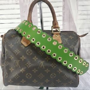 Michael Kors Leather Riveted Shoulder Strap